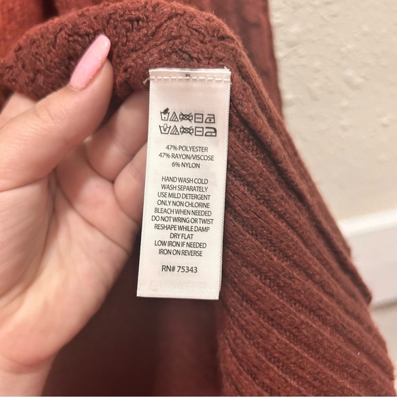 Tahari Brown Long Open Cardigan NWT Small - Picture 6 of 8